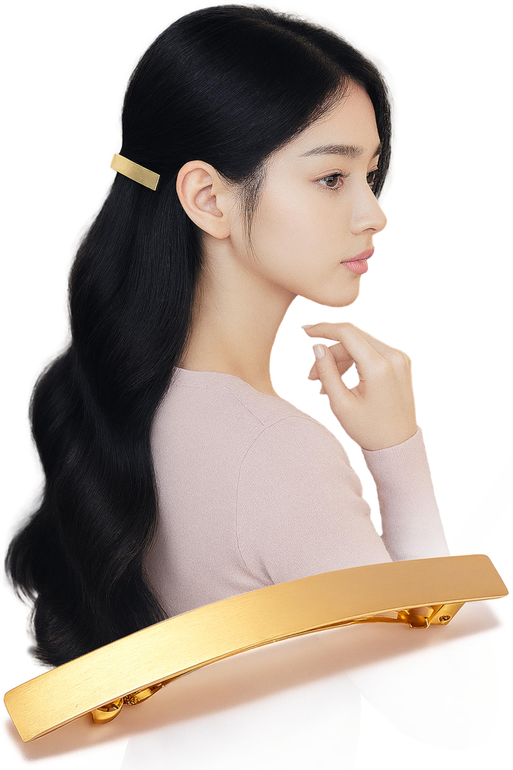 Amazon.co.jp: バレッタ 2段階ロック付き 髪留め ヘアクリップ