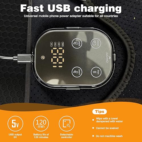 Miniatura 6 de Masaje inalámbrico con vibración, almohadilla térmica de hombro, masajeador de hombro para aliviar el dolor de tejido profundo, artritis,