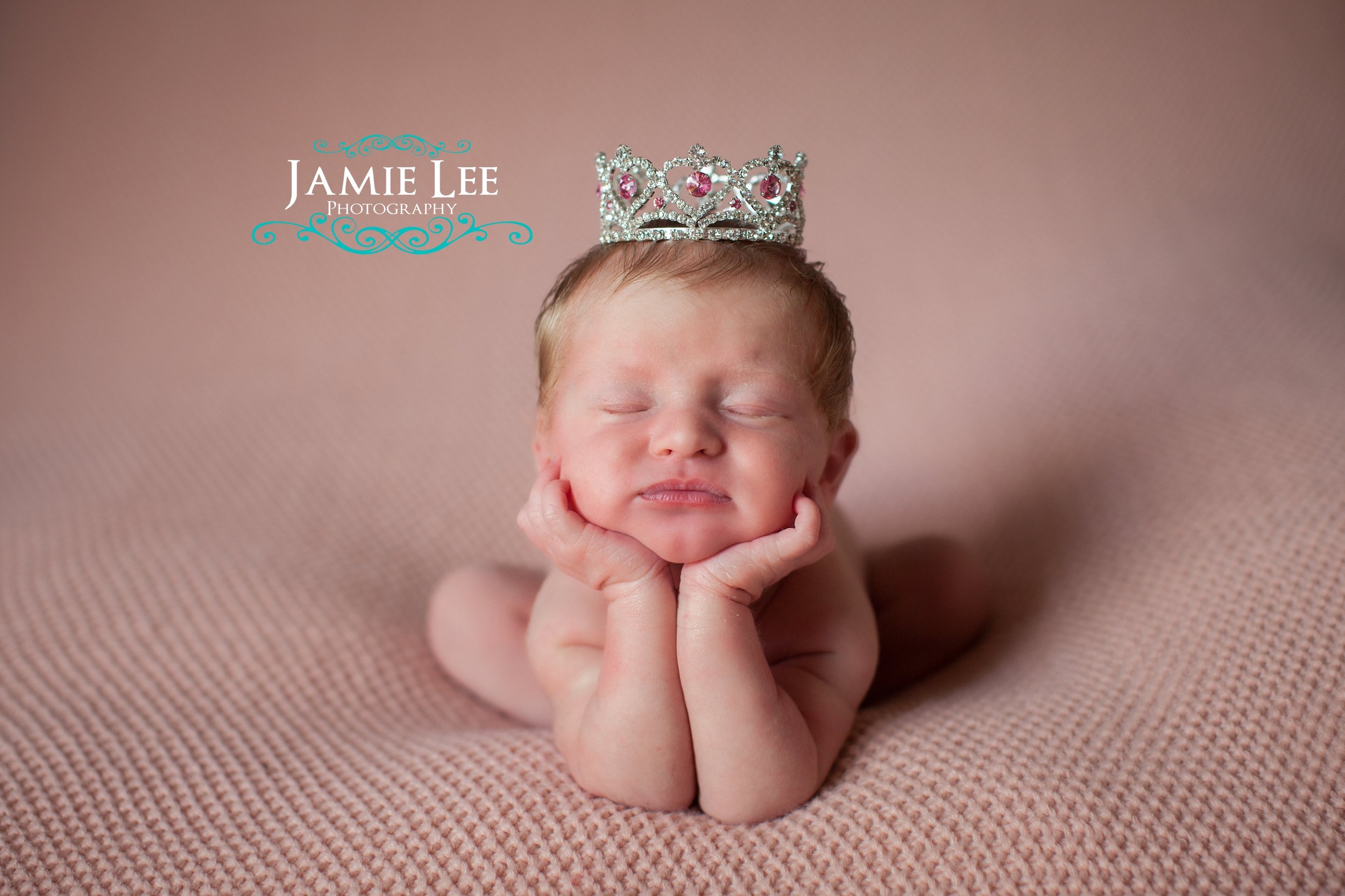 Claira Mini Pink Rhinestone Crown, Newborn Photography Prop, Toddler/Child Flower Girl Princess Tiara