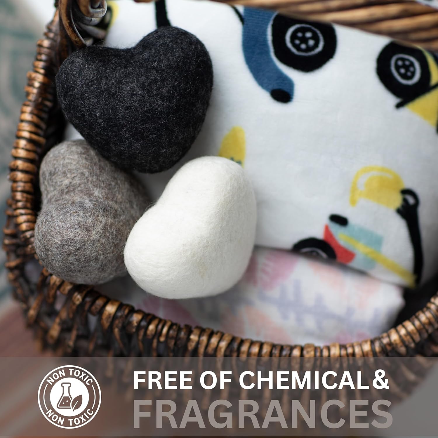 Big Heart Reusable Handmade Wool Dryer Balls for Laundry 6 - Pack XL, Wool Balls Replaces Dryer Sheets and Shorten Drying Time