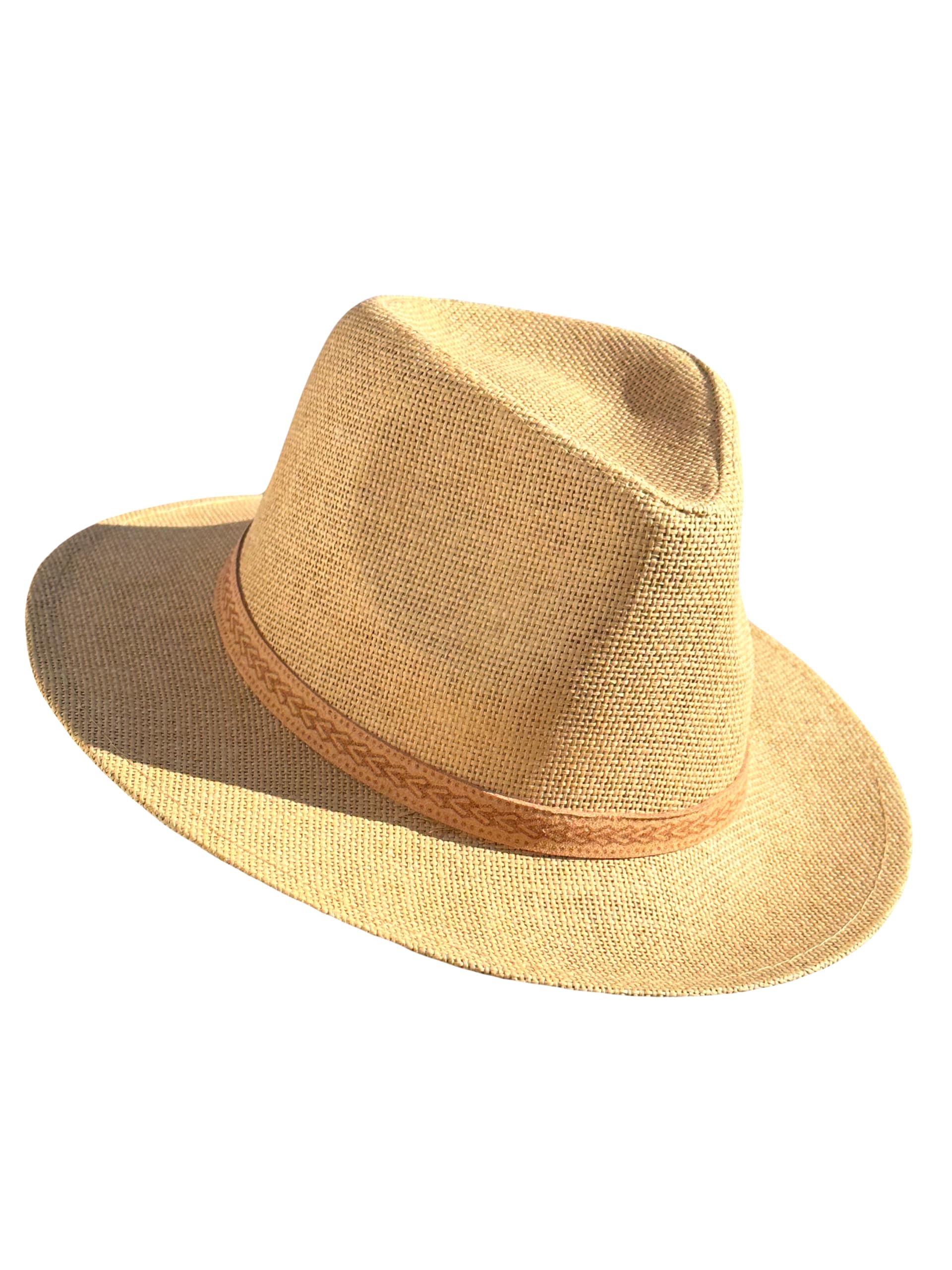 MIGURA Sombrero Hombre De Paja Protección Solar Panama Pamela Playa Verano Esparto Gorra para Sol Visera Enrollable con Tira Ajustable Marrón