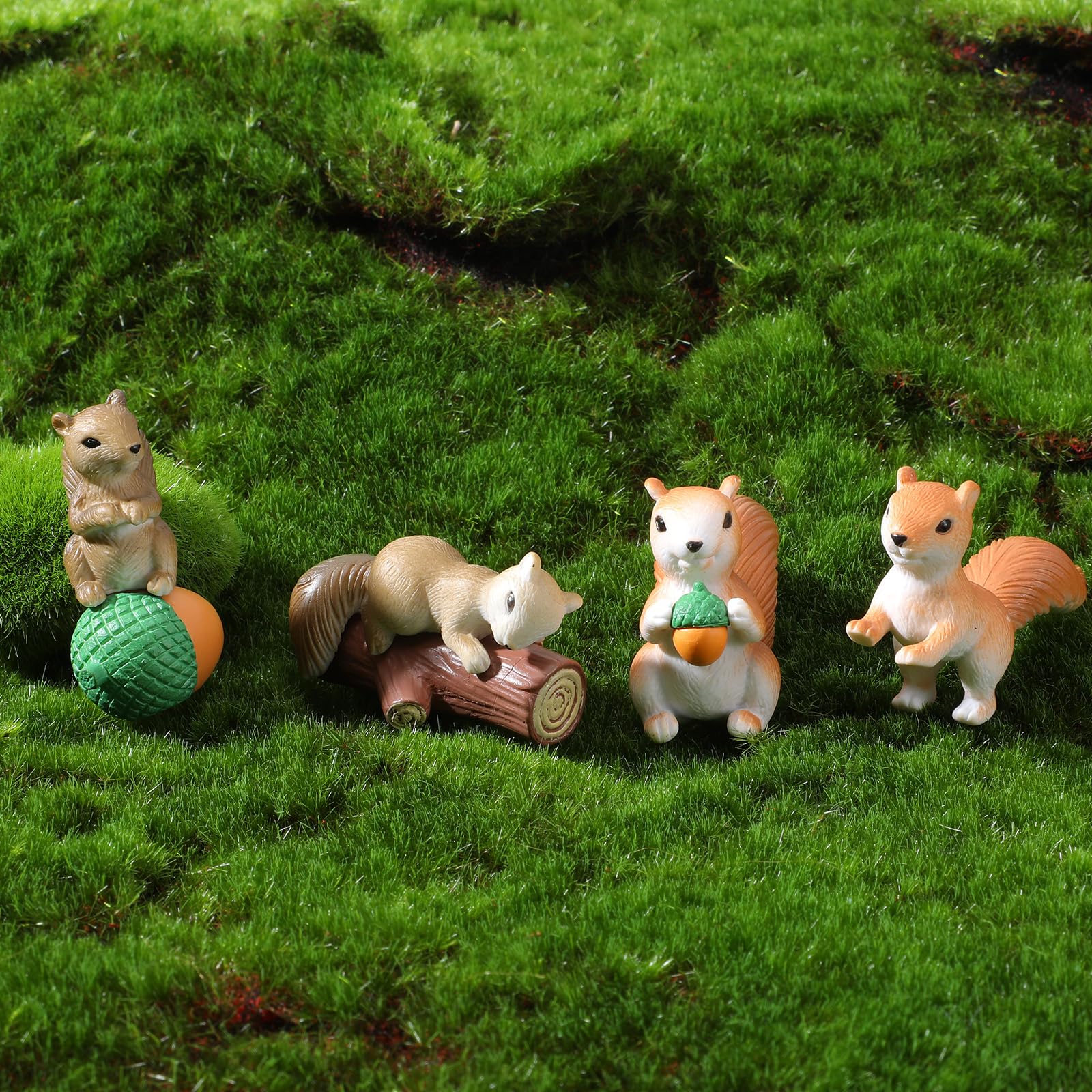8 sztuk Figurka wiewiórki, miniaturowa dekoracja wiewiórek, model zwierzęcia z PVC, mikro dekoracja krajobrazowa, rośliny doniczkowe, dekoracja do ogrodu, wiewiórka na ciastko topper dla
