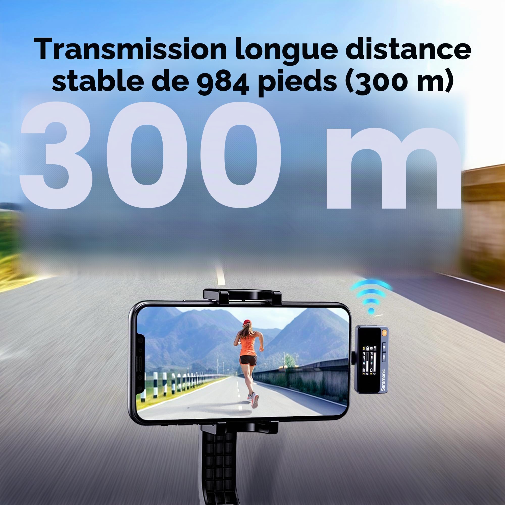 Saramonic Air Microphone Cravate sans Fil pour iPhone Android (2TX + USB-C RX + étui de Charge), Suppression du Bruit, 300 m, Mini Microphone pour Tiktok Youtube Live Stream, Interview, Podcast, Vlog