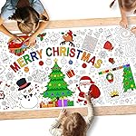 Gatherfun Christmas Decorations - Versatile 31.5 x 72 Inches Activity Poster, Merry Christmas Party Coloring Banner/Table Cover for School Parties and Special Events