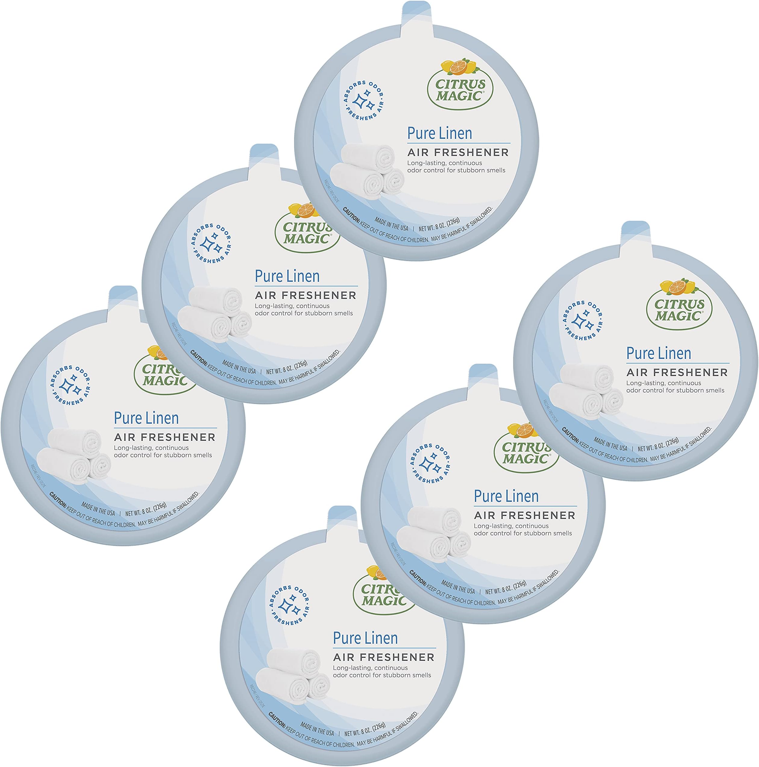 Solid Air Freshener Pure Linen, Pack 6, 8-Ounces Each