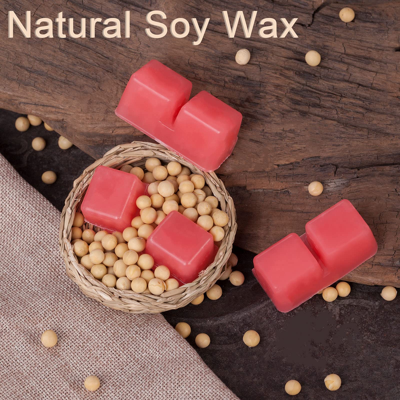 Amzeeniu Cubos de Cera 12 Paquetes Cera Perfumadas de Soya Derretida de Fragancia Cera se Derrite Velas para Fragancias de la Habitación Aromaterapia Quemador de Incienso Bloque de ​Cera Set de Regalo
