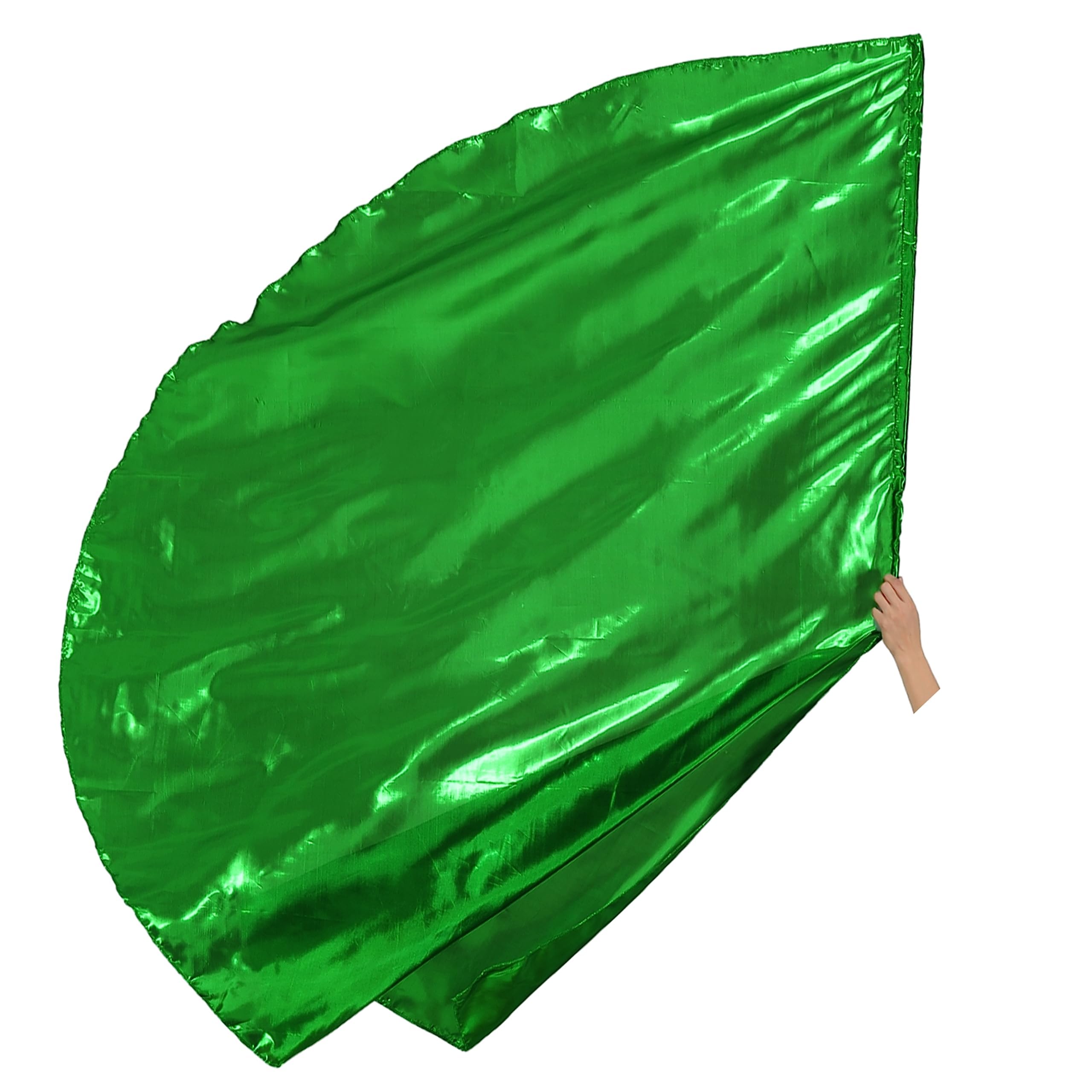 Baisdan 1 Piece Worship Flags for Dance Church, 55 in semicircle Metallic Angel Wing Flags Praise Dance Flag with Flex Rod (Green)