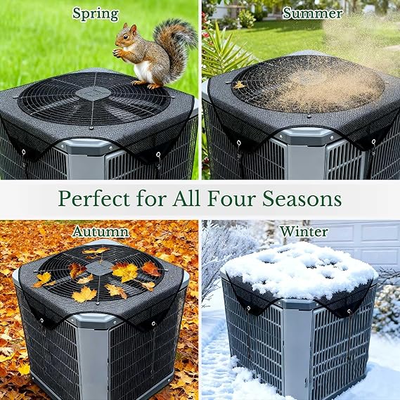 Mesh Air Conditioner Covers for Outside units - 32 x 32 Central Air Conditioner ac unit covers outdoor Top Universal Defender Mesh Design (32'' x 32'')