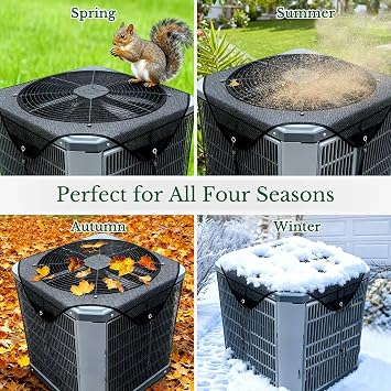 Mesh Air Conditioner Covers for Outside units - 32 x 32 Central Air Conditioner ac unit covers outdoor Top Universal Defender Mesh Design (32'' x 32'')