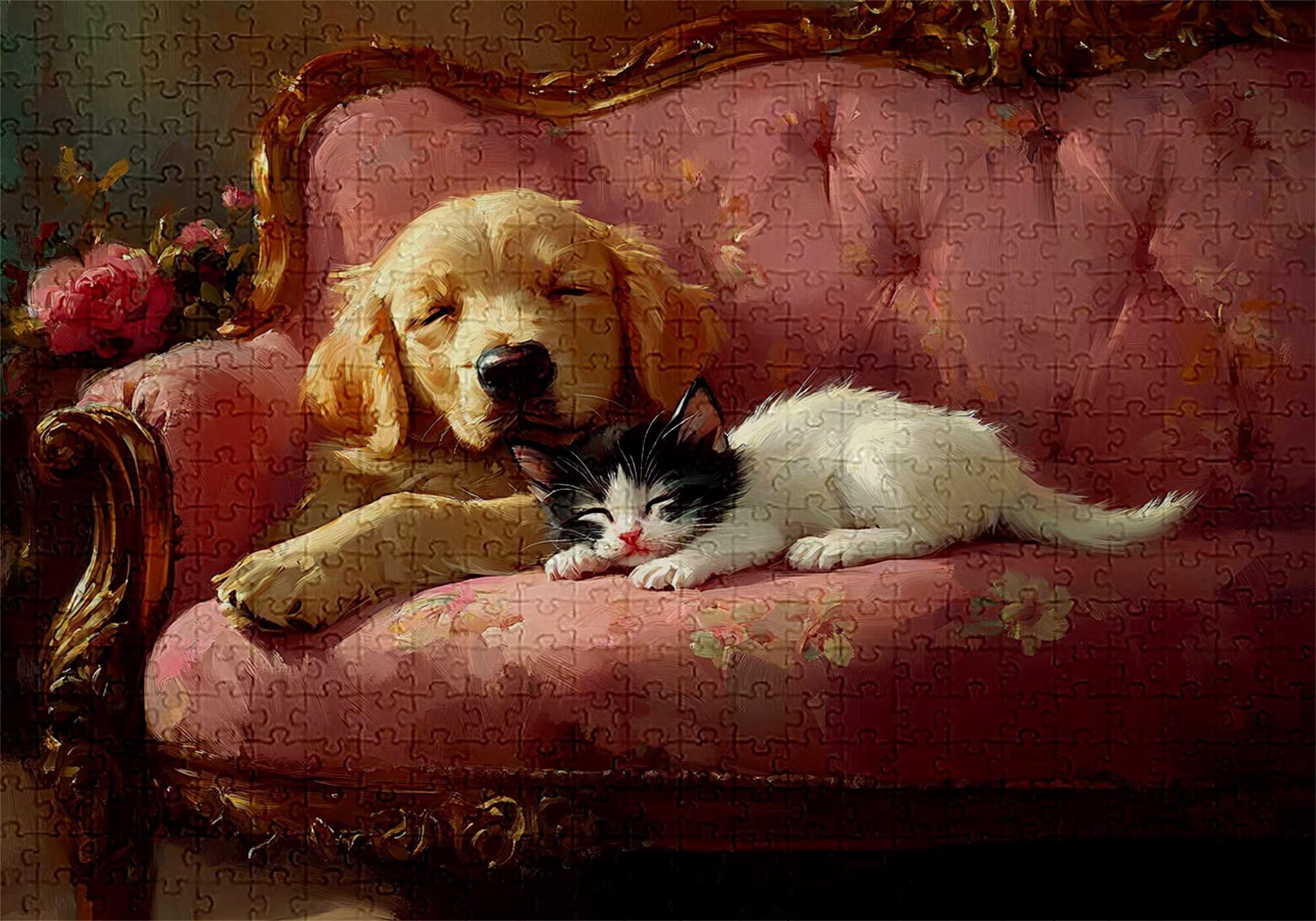 Puzzle 3000 elementów kot puzzle dla dorosłych pies 122 x 81 cm unikalne rzemiosło klasyczne 3D drewniana układanka do rodzinnych gier biznesowych, układanka do samodzielnego wykonania nawet do