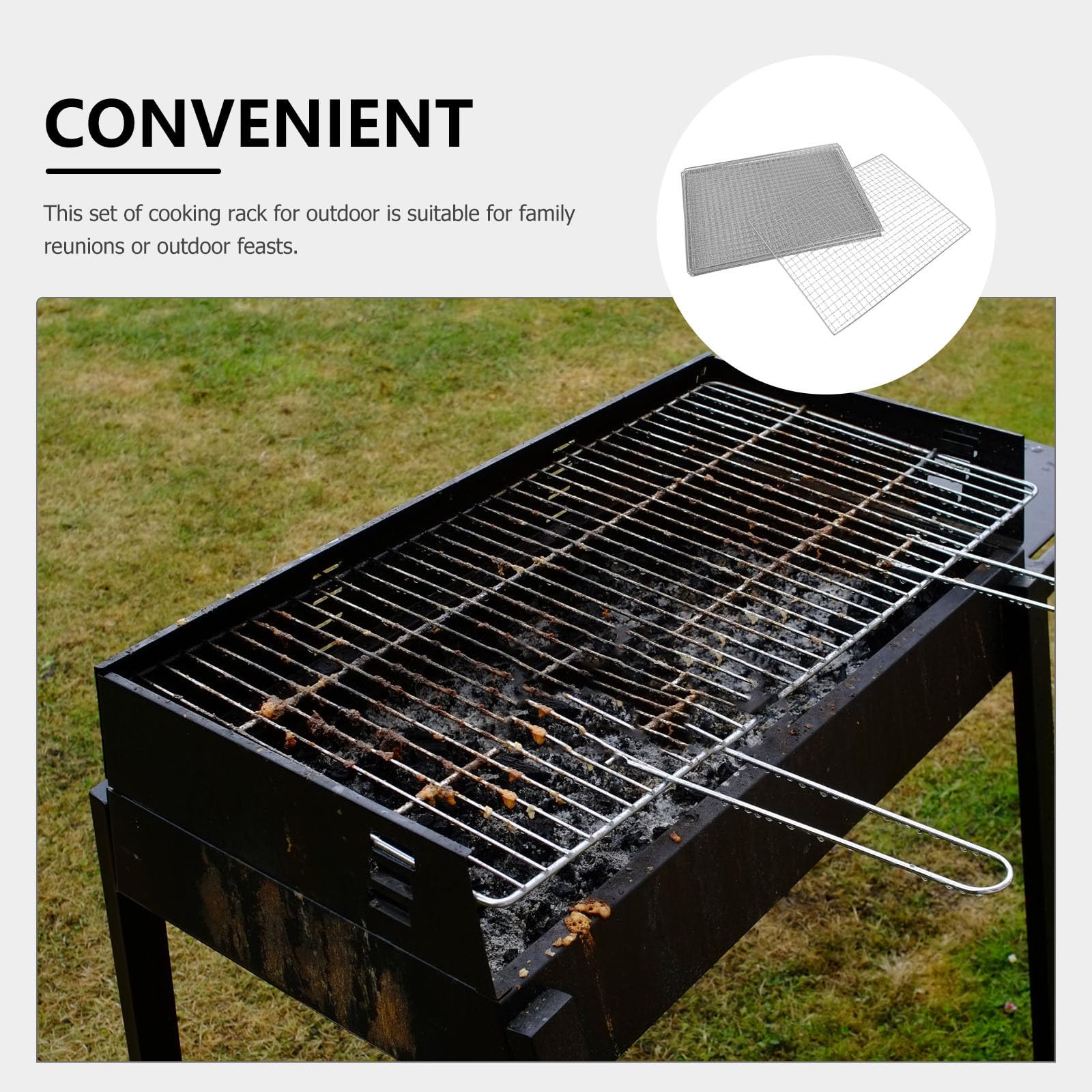 Grille de Cuisson Barbecue Rectangulaire 10 Pièces en Acier Inoxydable