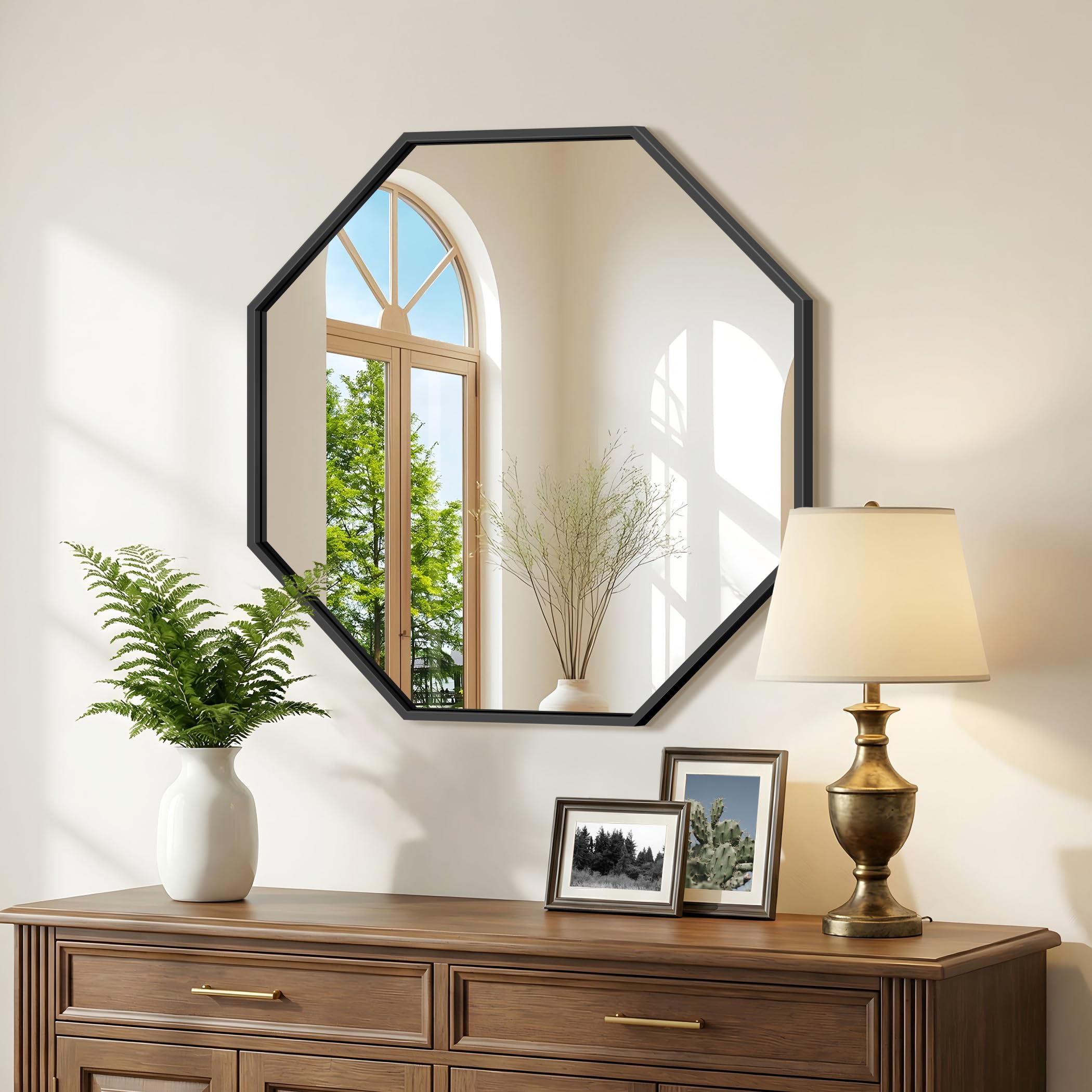 FORBATH 24x24 Black Octagon Mirror