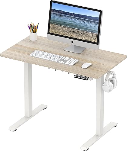 Miniatura 7 de SHW Escritorio eléctrico de pie de altura ajustable, mesa de pie de 40 x 22 pulgadas, escritorio ergonómico de oficina en casa con controlador de