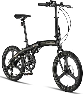 Licorne Bike Phoenix 2D Cross - Bicicletta pieghevole in alluminio, 20 pollici, freno a disco, pieghevole, da uomo e da donna, a 7 marce, telaio in alluminio