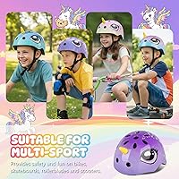 Vista 45 de Casco de bicicleta para niños pequeños, ajustable y multideportivo para niños y niñas, 2 tamaños