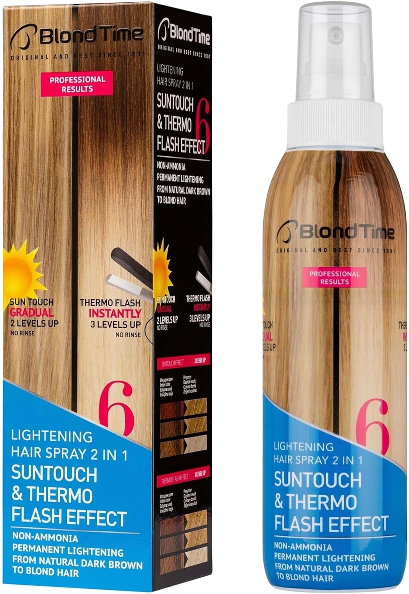 Suntouched Hair Lightener Spray with Thermo Flash Effect - 2-in-1 Hair Lightening Spray for Dark Hair - 200 ml