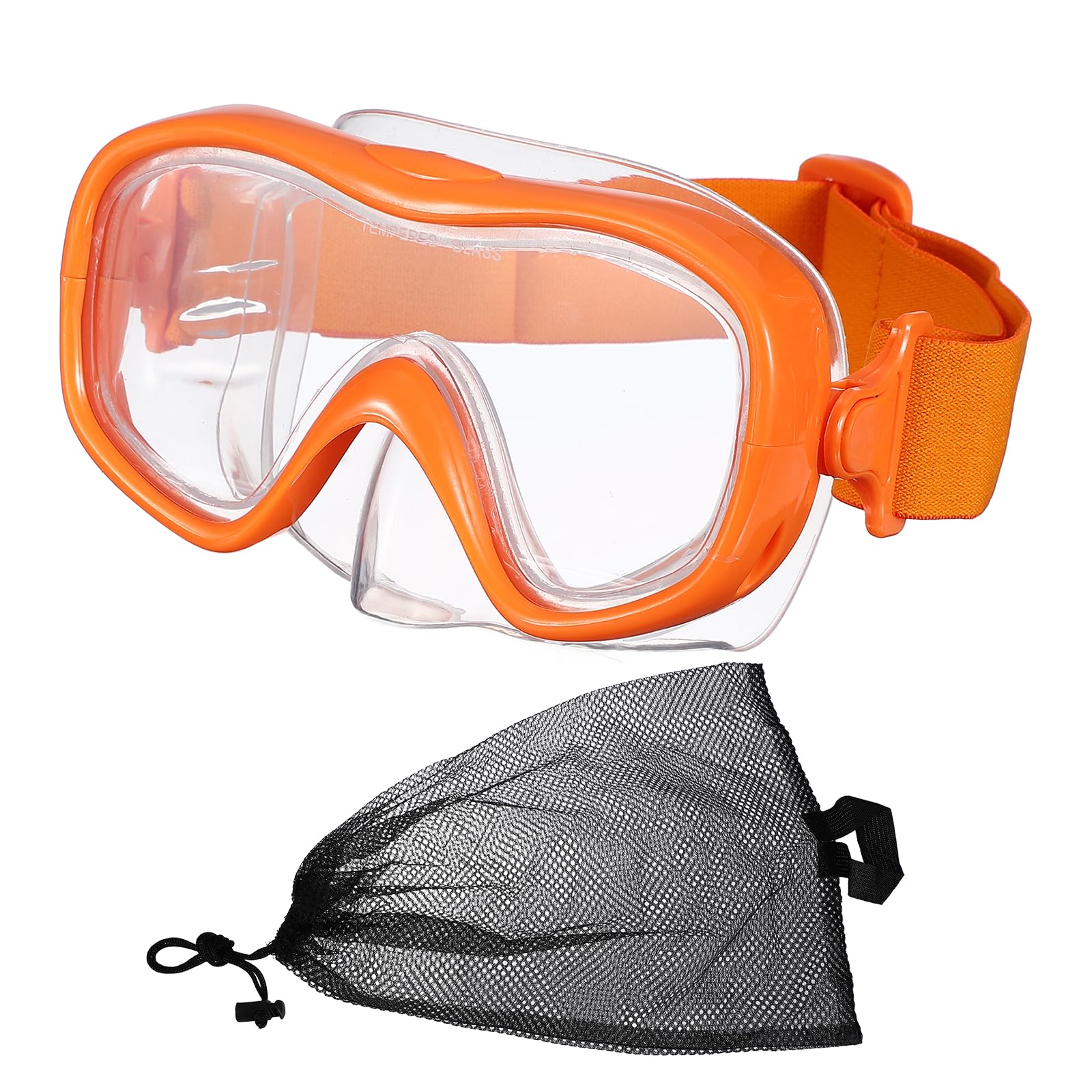 PATIKIL Swim Goggles with Nose Cover, Silicone Snorkel Mask Snorkeling Dive Gear Anti-Fog Clear Diving Mask Wide View No Blur Tempered Glass for Adult Youth Swimming Diving, Orange