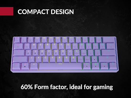 Miniatura 8 de Teclado mecánico para juegos  61 teclas multicolor RGB iluminado LED retroiluminado con cable programable para jugadores de PCMac (Gateron óptico