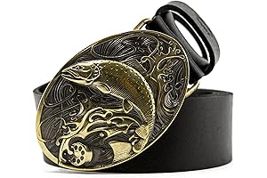 Trout Brass Belt Buckle for Fishermen
