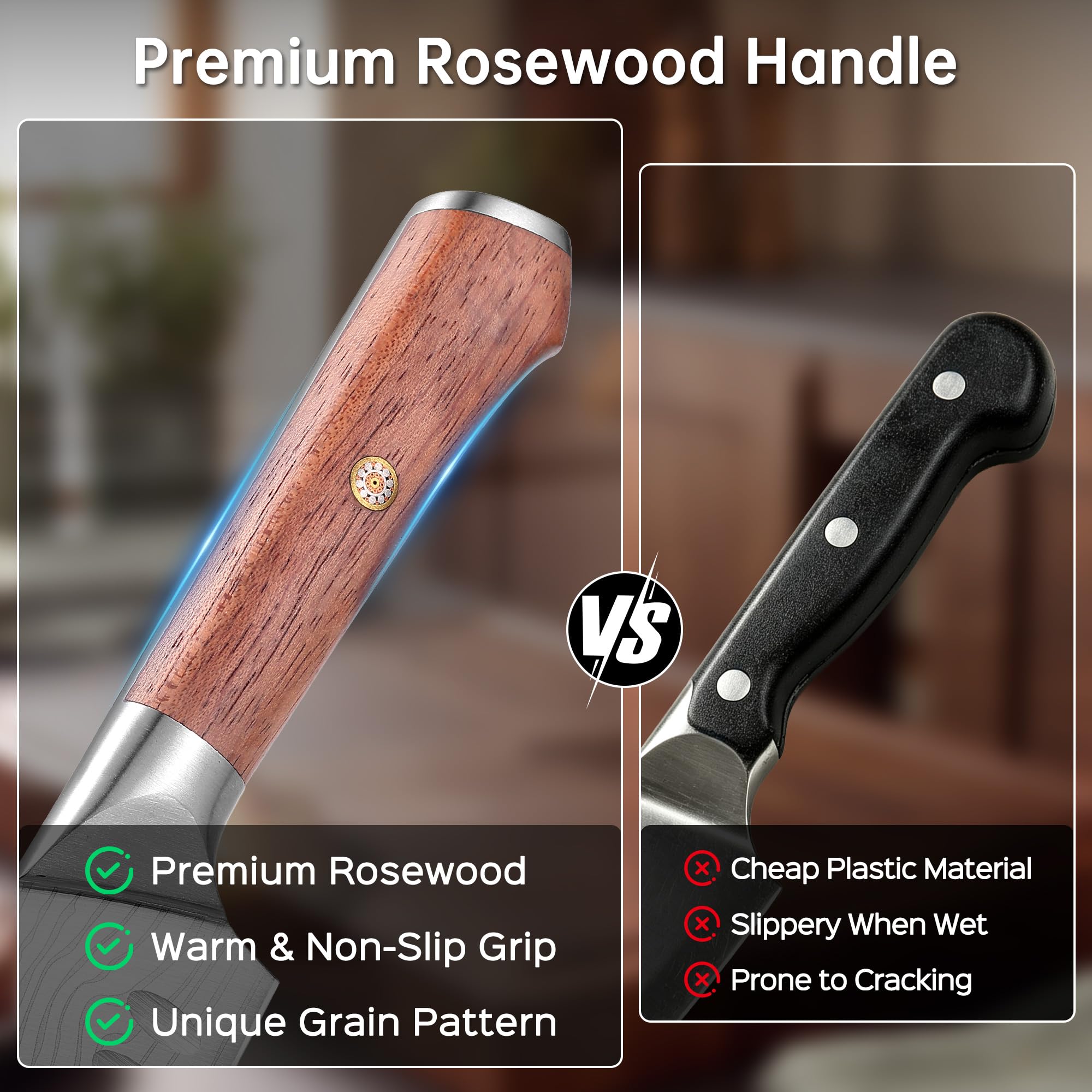 YOTSUBA Cuchillo de Cocina de 12.7 cm, Pequeño Cuchillo de Chef Para Picar, Rebanar, Pelar y Rebanar Frutas y Verduras, Acero Alemán de Alto Carbono, Cuchillo de Mesa Afilado