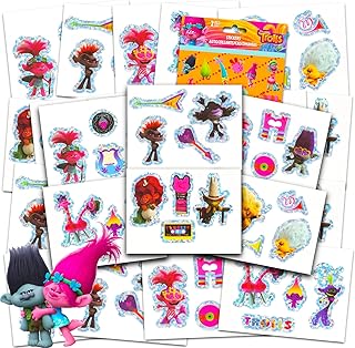 Trolls World Tour Temporary Tattoo Set for Kids - Trolls Party Favors Bundle with 192 Temporary Tattoos For Goodie Bags and