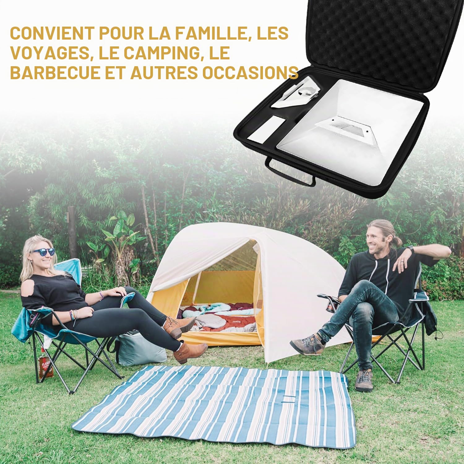 Mini étui rigide portable pour Starlink, étanche, boîte de rangement robuste avec organiseur, compartiments pour câbles, accessoires, avec doublure intérieure amortissante pour le camping