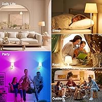 Vista 7 de 5200mAh Rechargeable Light Bulbs for Lamps,Led Battery Backup Light Bulb with Remote Control, 4 Pack A21 Wireless Emergency Bulbs for Power