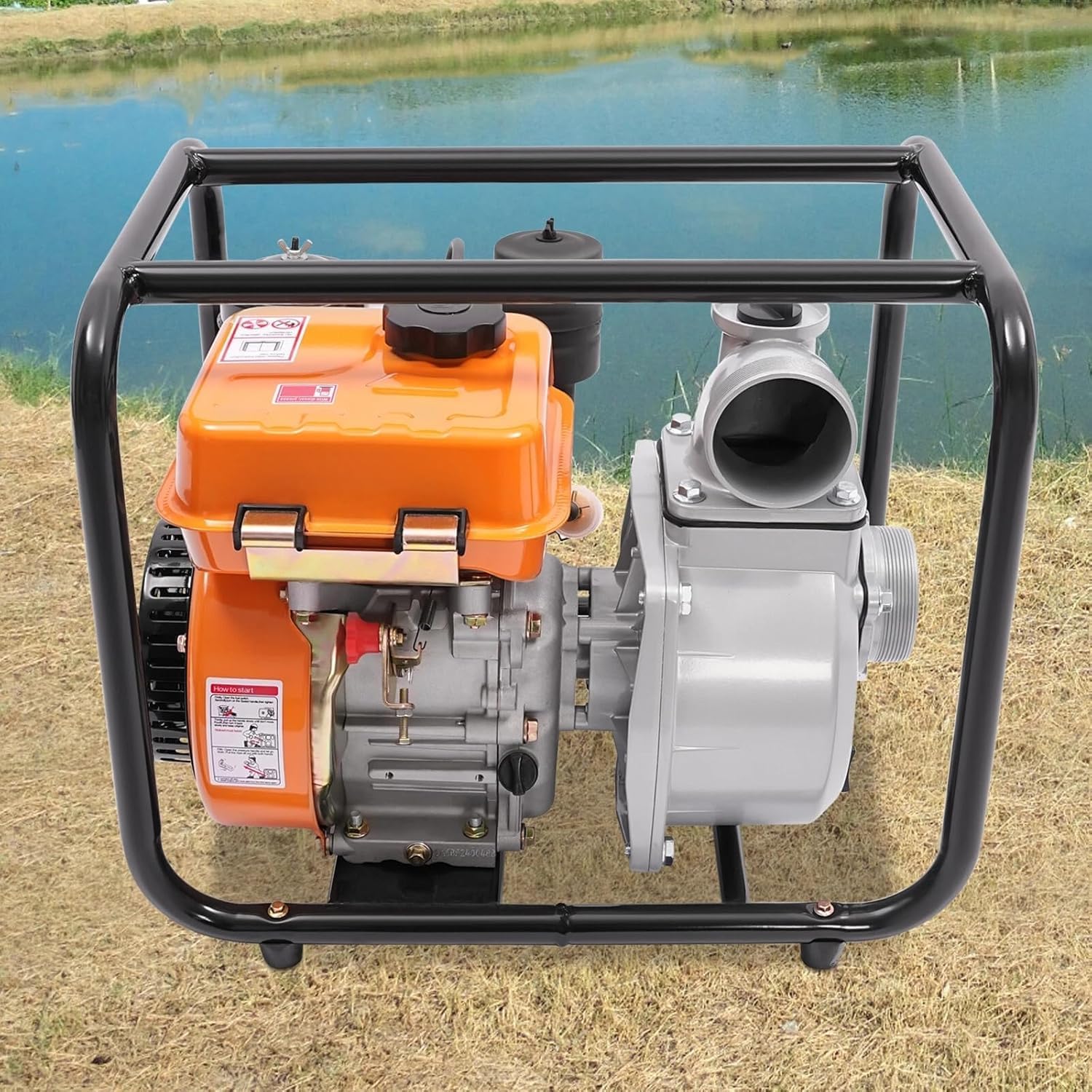 196cc Diesel Water Pump - 4 Stroke 3-Inch Heavy Duty Portable Water Transfer Pump with Pipe, 3600rpm 4l/Min, for Agricultural Irrigation, Flood Control, Pool Draining & Farm Use