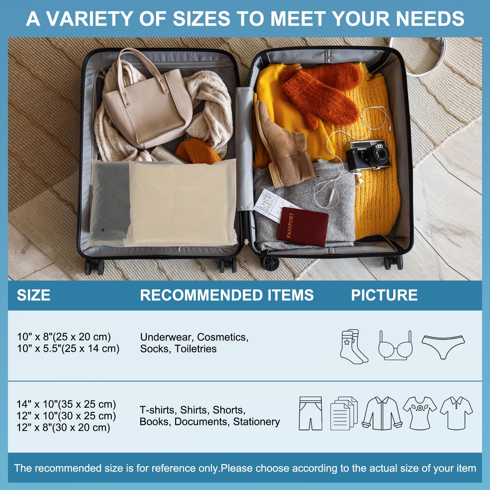 PATIKIL Con Cerniera Opaca, Pezzi x 25cm Buste Per Abbigliamento Buste Resigillabili In Plastica Trasparente Poly Con Foro Di Aereazione Per Organizzare Spedizioni Piccole Imprese.