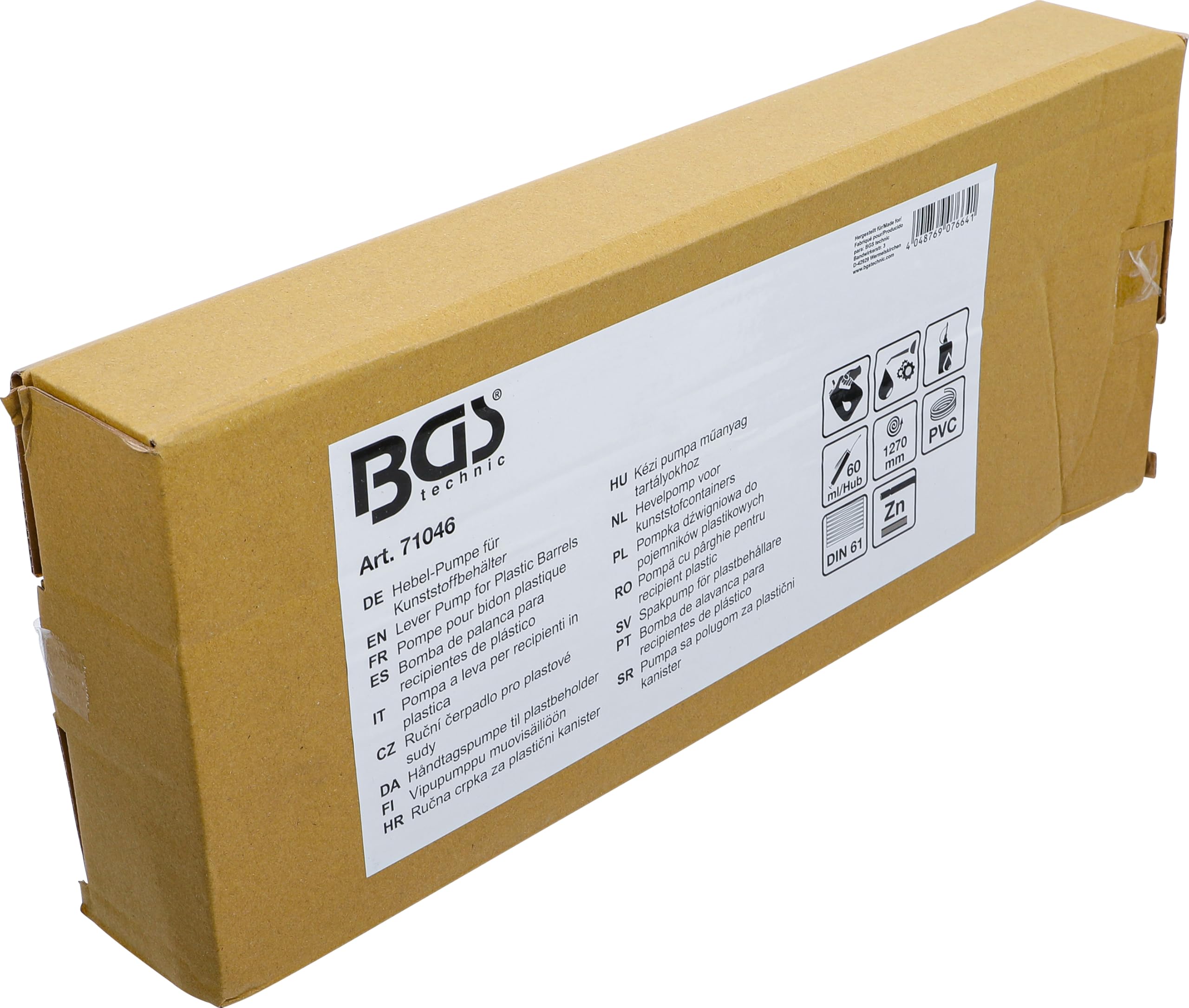 BGS 71046 | Pompka dźwigniowa do pojemników plastikowych | z nakrętką DIN 61