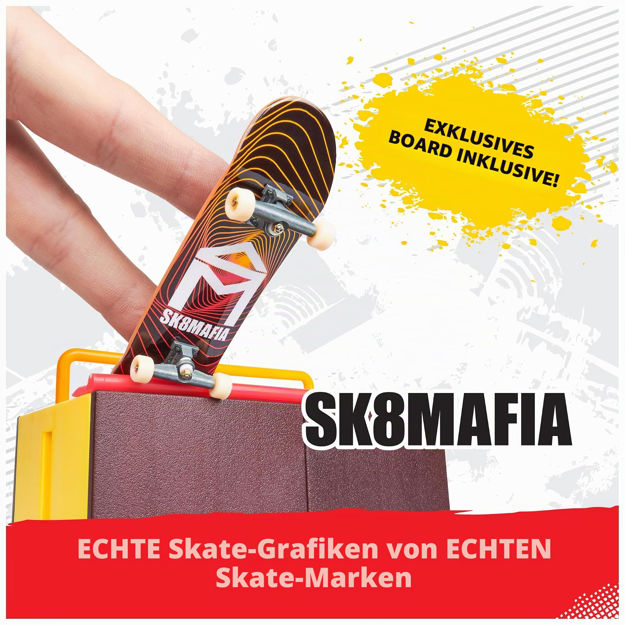 TECH Deck - Finger-Skate – Starter Set X-Connect SK8MAFIA Grün WALL – Tech Deck Skatepark 100% anpassbar zum Bauen und Personalisieren + 1 Exklusives Finger-Skateboard – Mini-Skateboard – Spielzeug