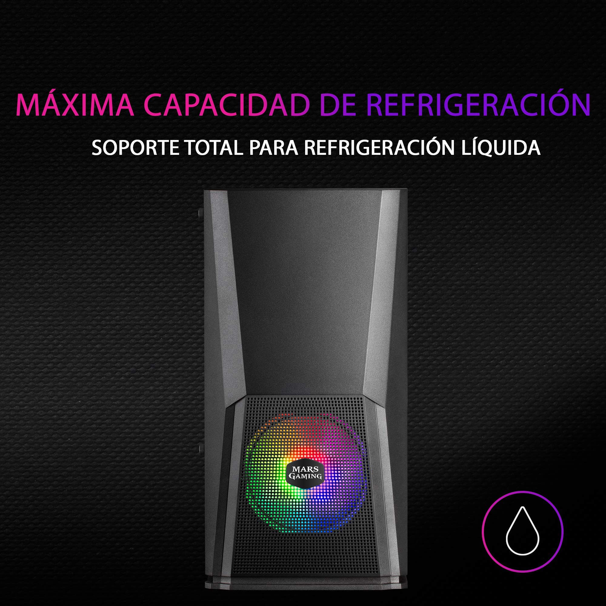 Mars Gaming MC-3TCORELCD Caja Gaming ATX, Pantalla IPS 7,2” Personalizable, Triple Cristal Templado Extraíble, Estructura Doble Cámara Lateral, Soporte de Refrigeración Líquida hasta 360mm, Blanco — view 95