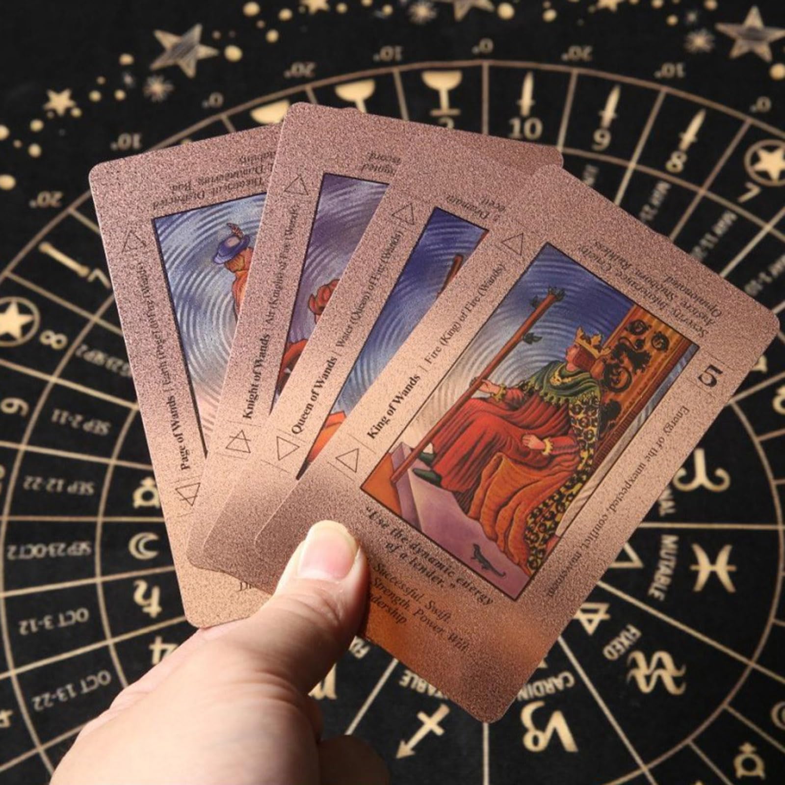 Tarot Cards for Beginners Rose Gold Tarot Cards, Witchy Cauldron Rose Gold Tarots Card with Guide Book, 78 Waterproof Wrinkle Resistant Foil Tarots Decks, Includes Chakras Planets (2Sets)
