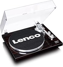 Lenco LBT-188 Plattenspieler mit Riemenantrieb - Schallplattenspieler mit 2 Geschwindigkeiten 33/45 U/min, Anti-Skating, Vinyl zu MP3 Aufnahme, Bluetooth Turntable, Walnuss Dunkelbraun