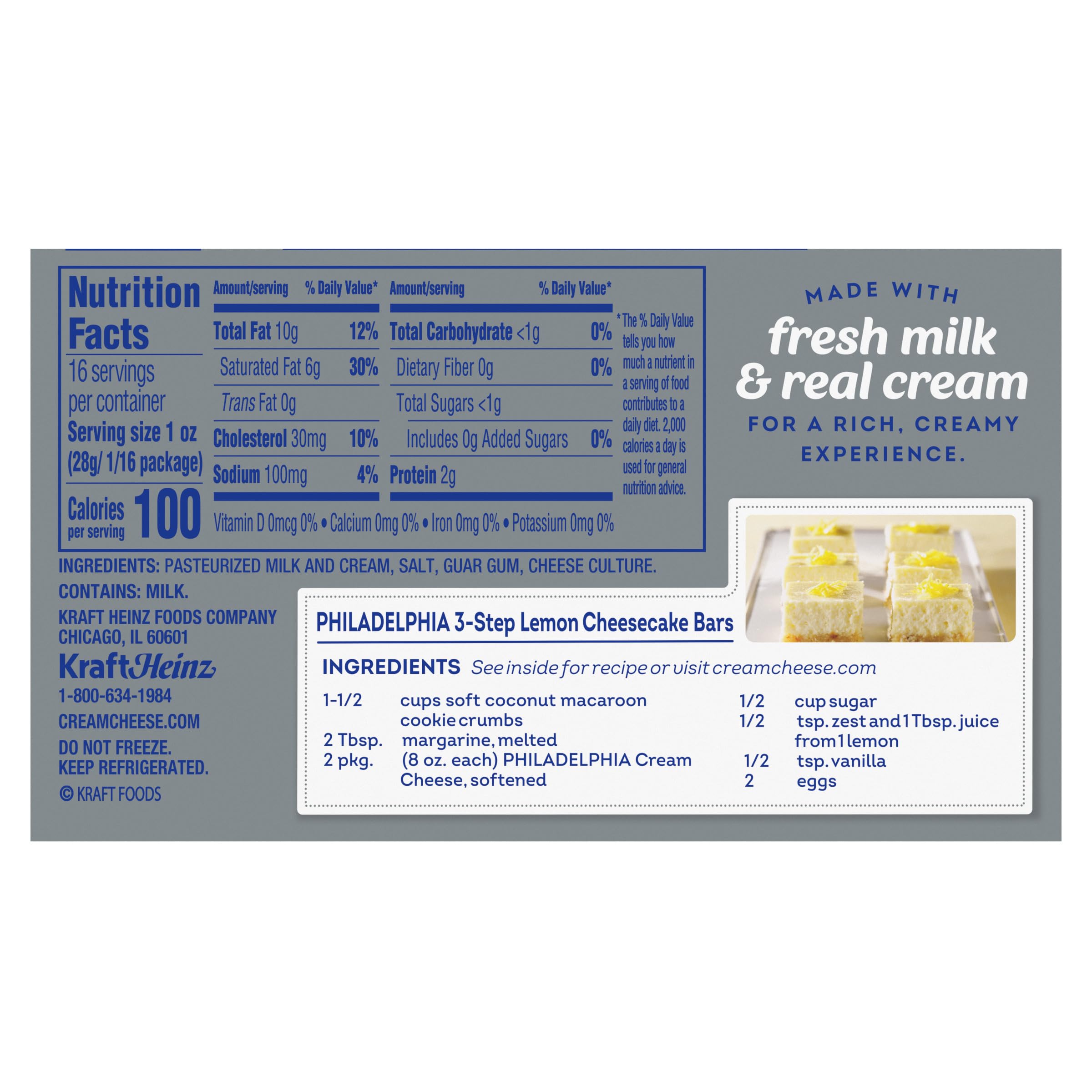 Philadelphia Cream Cheese 2 Blocks for Recipes and Baking Original No Artificial Preservatives Flavors or Dye 8 oz — view 2