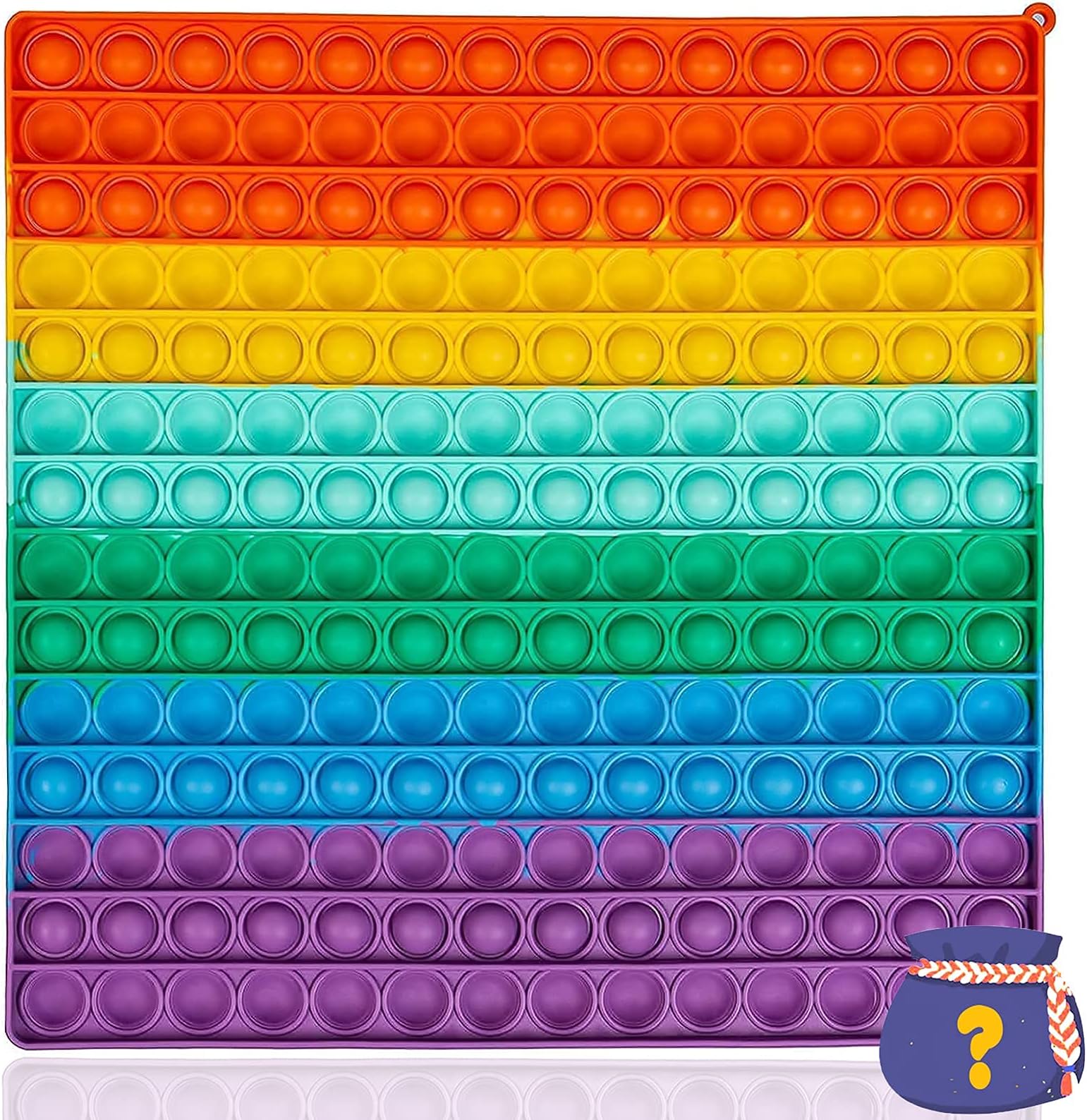 NC Huge Rainbow 256 Bubbles Push Pop It Jumbo Fidget Toy (Big Size 11.8in)