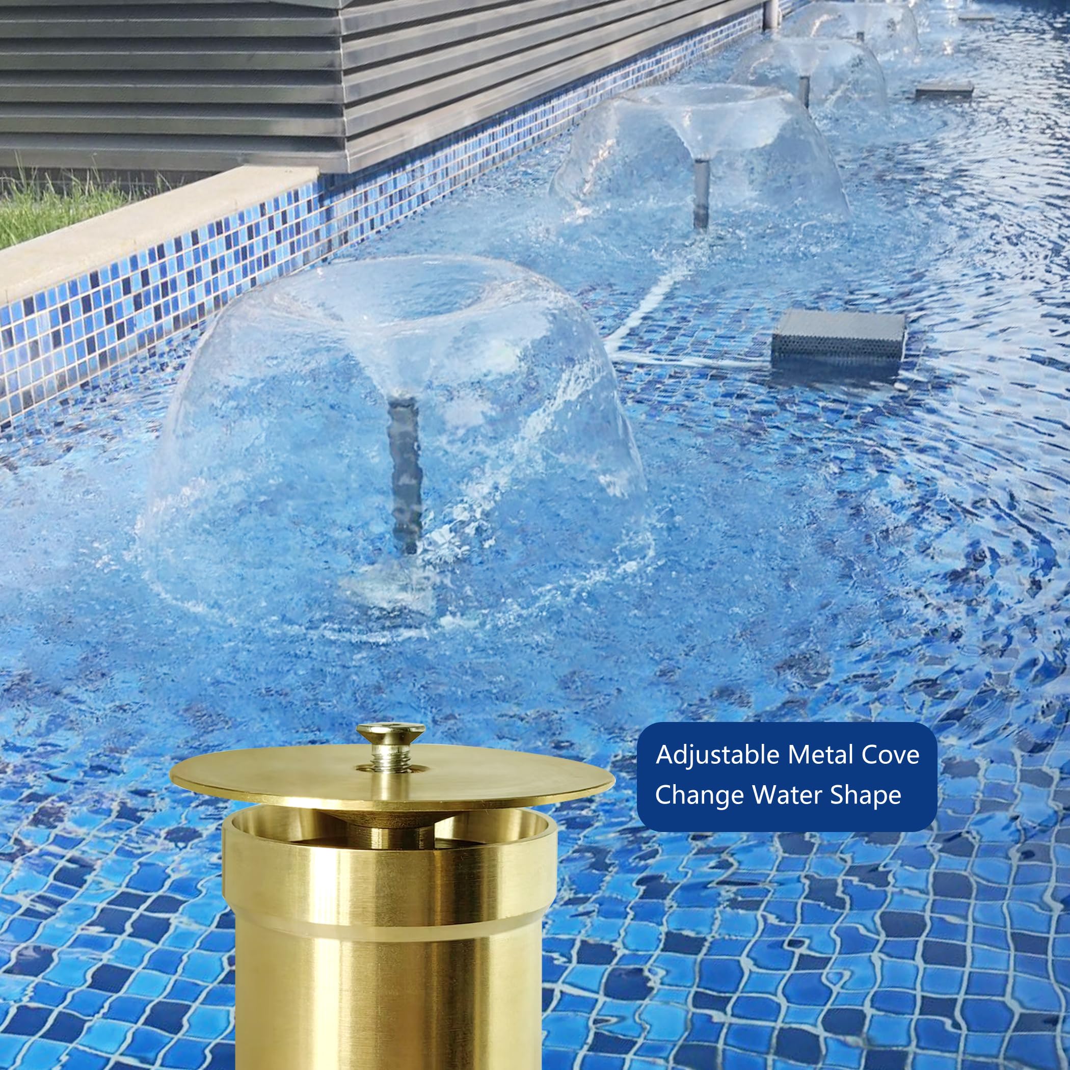 Cabezales de boquilla de fuente ajustables de latón, boquilla de pulverización de fuente de campana de agua, crea hermosas imágenes para estanques de jardín y patios FN08 (2 pulgadas - DN50)