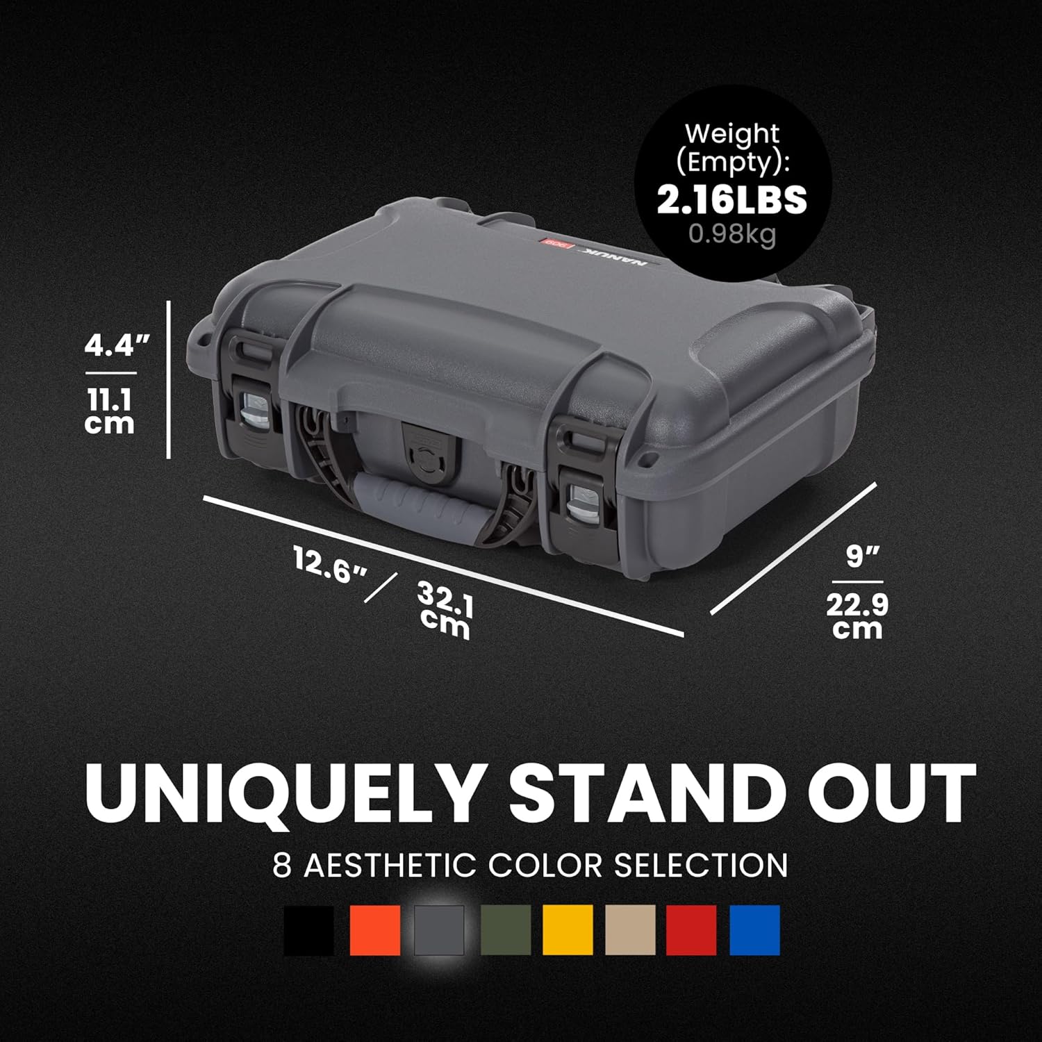 NANUK 909 Travel Hard Case with Customizable Cubed Foam – Waterproof Camera Case, 12.6” x 9” x 4.4”, Lightweight, Lockable, Dustproof, Impact-Resistant & Durable Protective Case – Graphite - Image 4