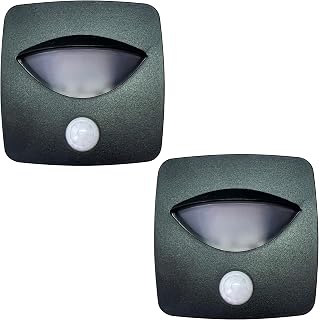 Command Electronics 12V LED Motion Activated Step Light – Surface Mount Security Light & Motion Detector – Clear Lens – OEM RV, Camper, Bus, Truck, & Trailer – 2.5"x2.5"x1" – Black Frame 2-Pack
