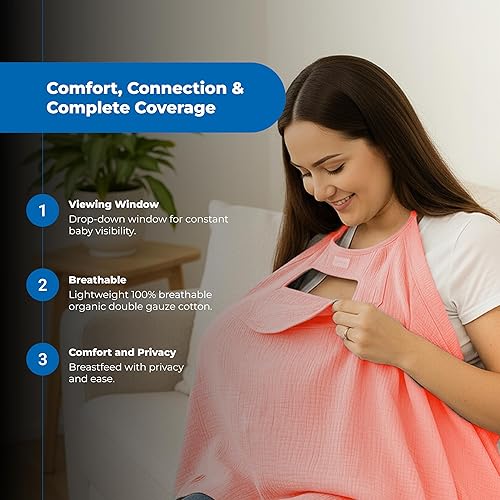 Miniatura 2 de Fundas de lactancia, 100% muselina de algodón orgánico. Transpirables, hermosas, privacidad completa. Fabricado por una madre. Empresa de EE. UU