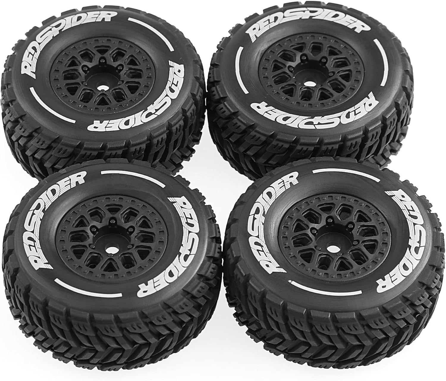1/14 Short Course Truck Tires 2.56" OD RC Off-Road Buggy Tyres Fit for 1/14 Scale Off Road Mini Mojave Grom Traxxas Tamiya LC Racing EMB-SC Hyper Go 14301 14302 14303