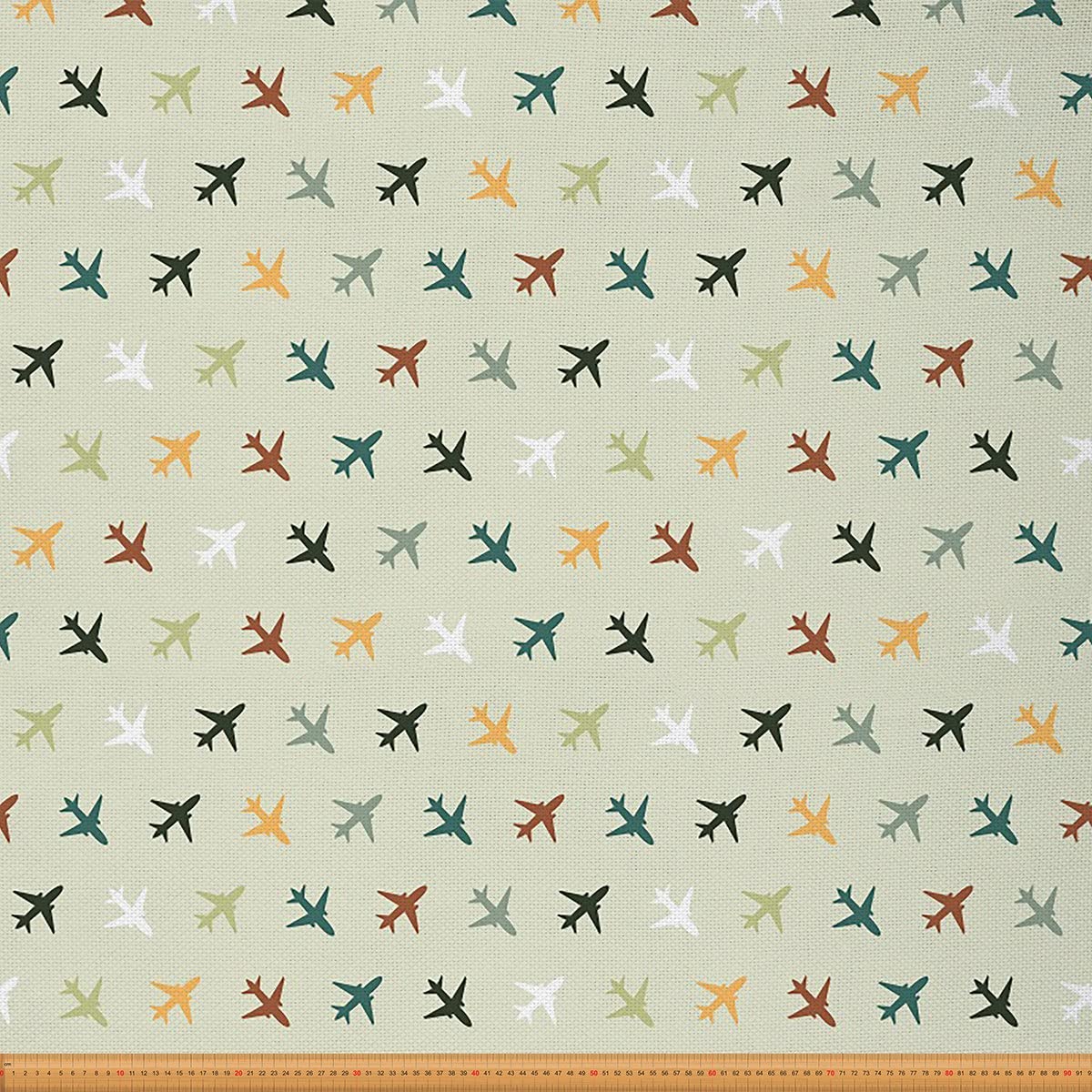 Airplane Fabric by The Yard Cartoon Colorful Aircraft Planes Kids Theme Upholstery Fabric for Home DIY Projects Kids Room Decorative Waterproof Fabric 2 Yards,(L184*W150cm)