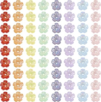 280 pcs Acrylic Flower Bead Caps 5-Petal Floral Bead End Caps Cute Flower Spacer Beads Caps 10x4 mm for DIY Crafts Bracelet Necklace Earrings Jewelry Making