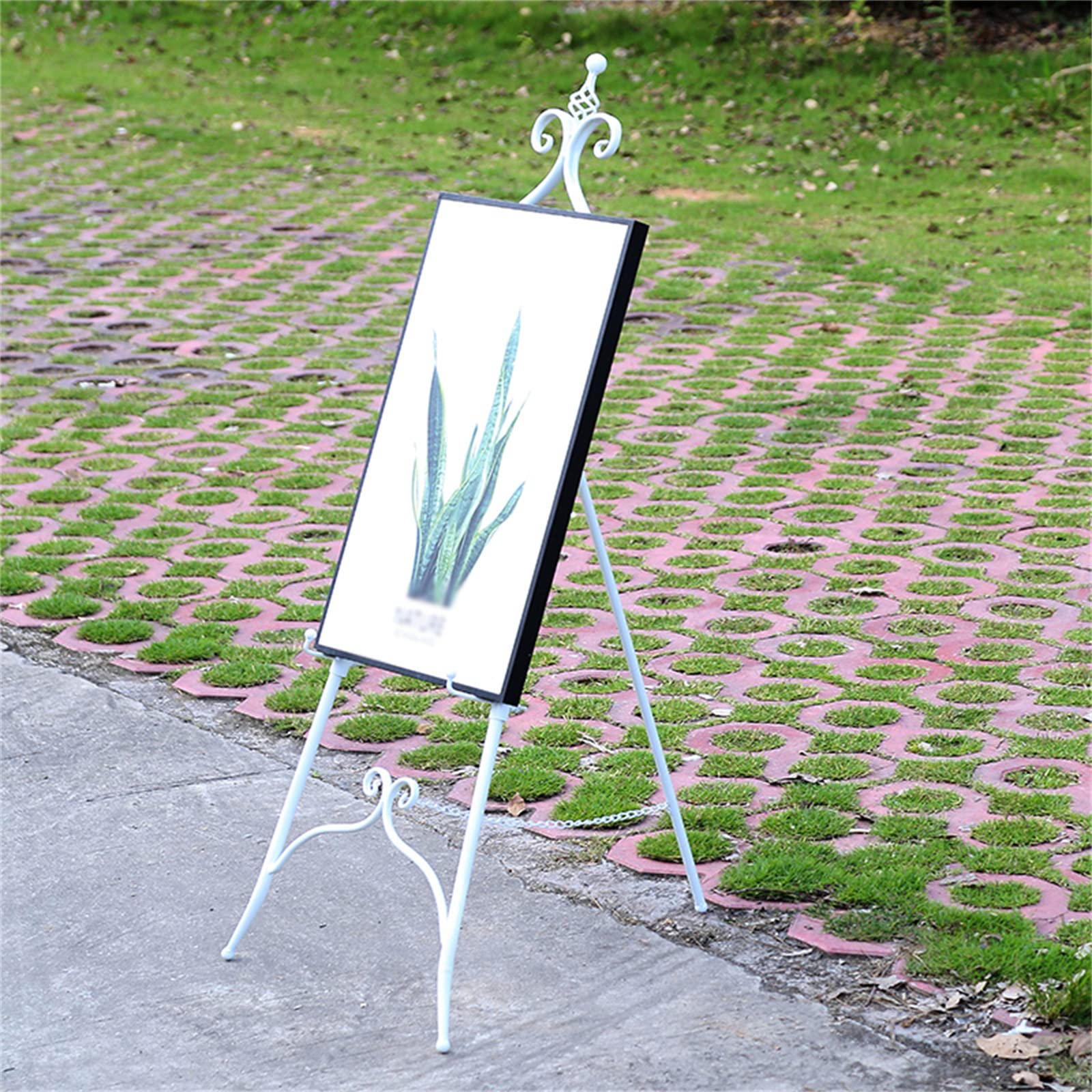 Poster-Staffelei aus Metall, tragbare, zusammenklappbare Stativ-Staffelei, verstellbare und stabile Ausstellungsständer für leichte Poster oder Beschilderungen, 120/150 cm hoch