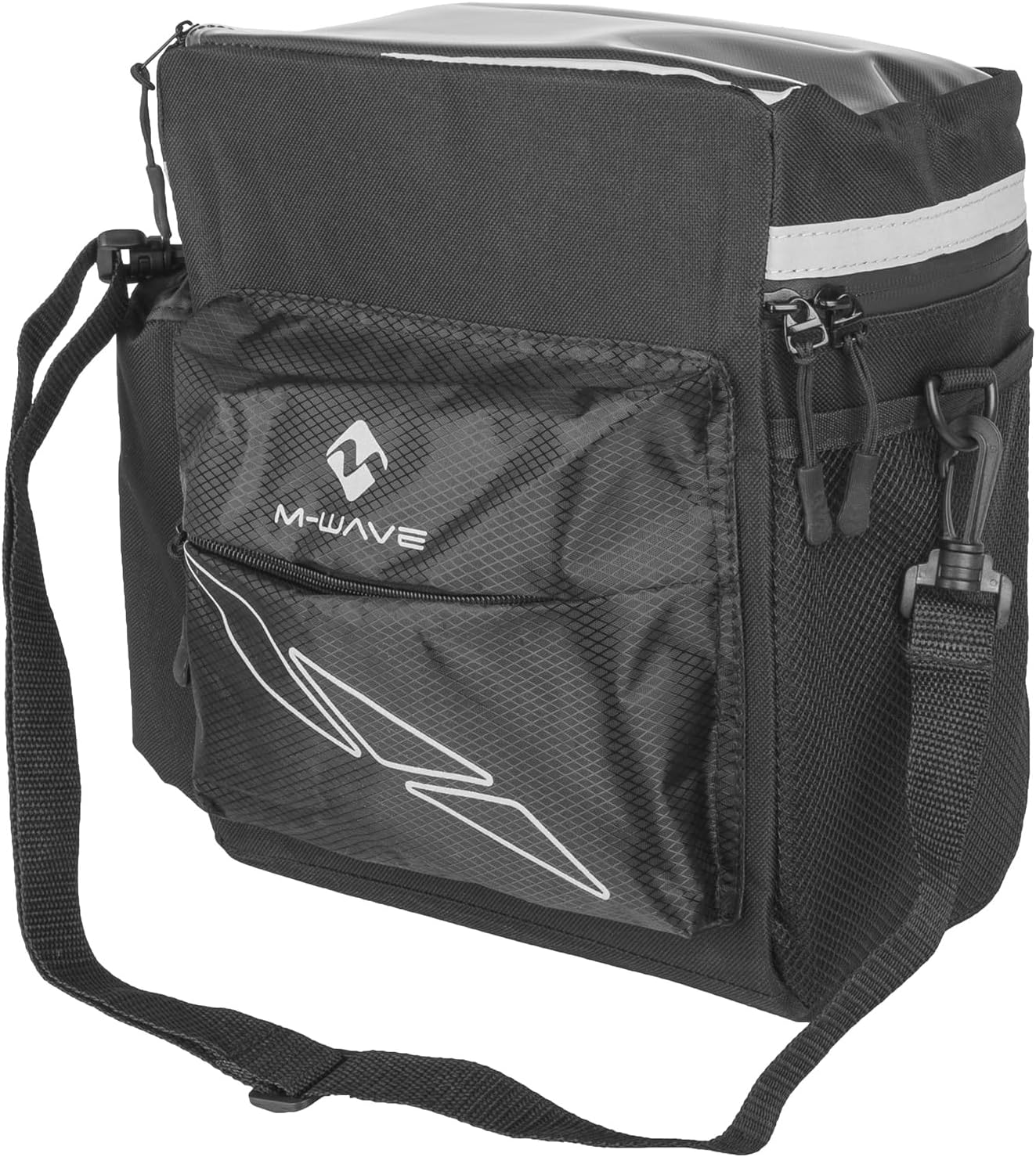 M-Wave Bicycle Handlebar Bag with Clip On Holder, Bike Accessories