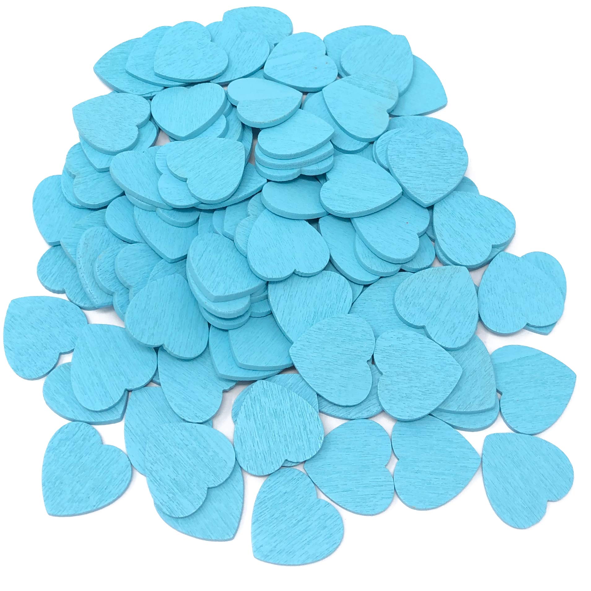 Light Blue 18mm Love Hearts Wooden Shabby Chic Craft Scrapbook Vintage Hearts (50)