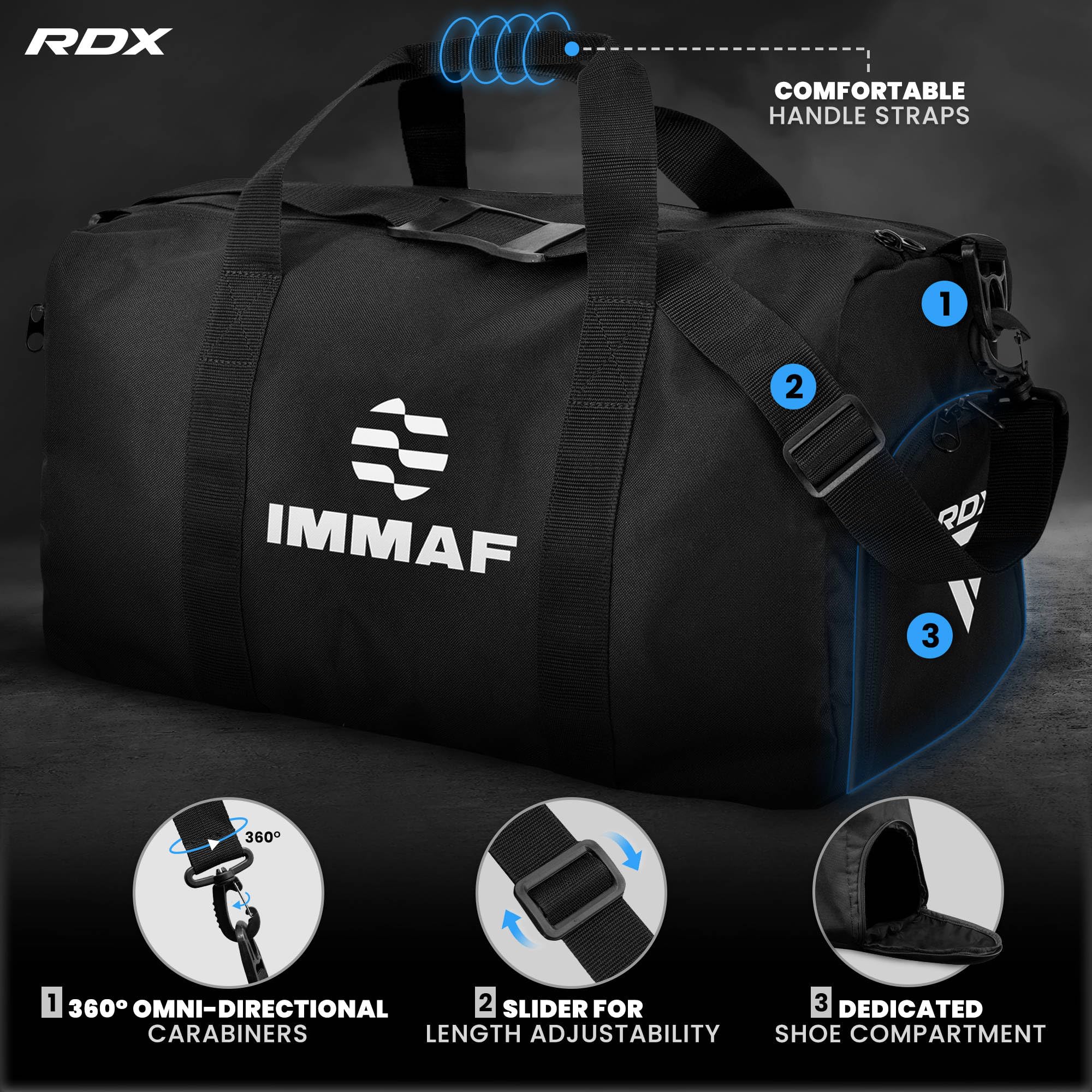 RDX Zestaw toreb na siłownię, torba sportowa, plecak do ćwiczeń MMA, plecak do ćwiczeń fitness, kieszeń na bagaż turystyczny, pasek na ramię, odzież sportowa, lekkie, uchwyty do biegania, zamek