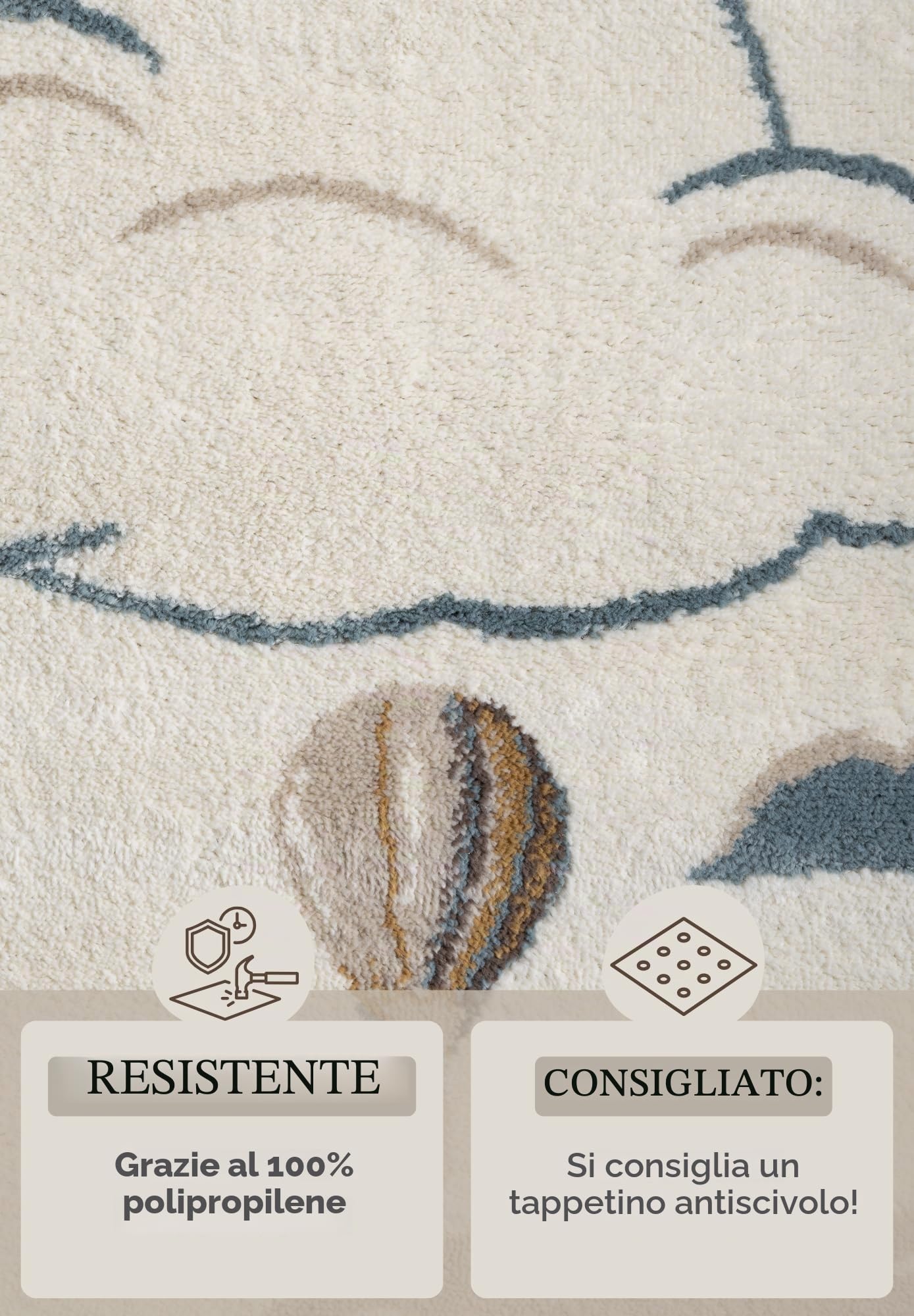 Hanse Home Adventures - Tappeto da gioco per bambini, con mongolfiera pastello, moderno, da gioco, per gattonare, per la cameretta dei bambini, per la cameretta dei ragazzi, il soggiorno, crema,