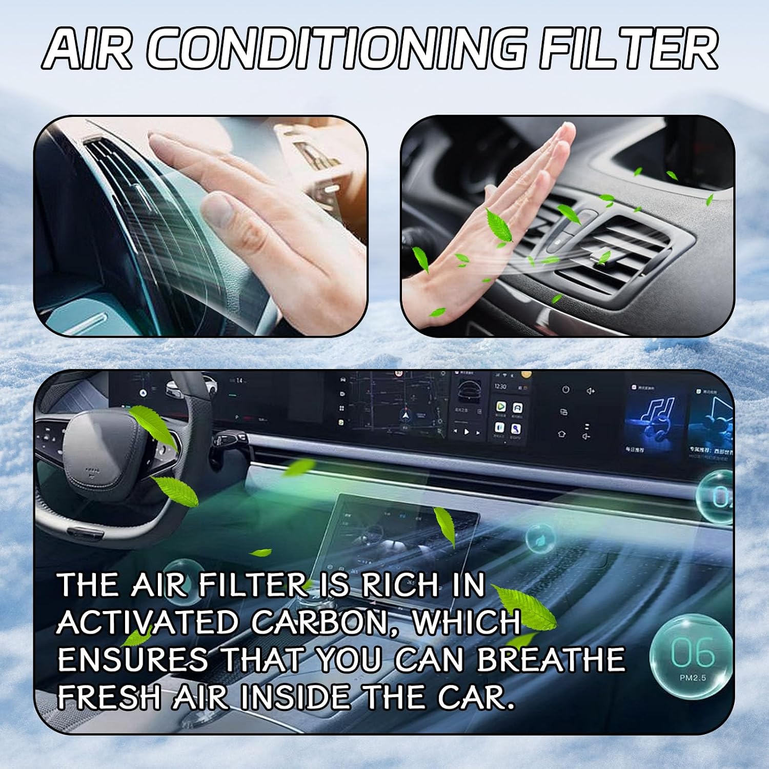 Cabin Air Filter for Car CF10285 CP285 Cabin Air Filter Replacement with Activated Carbon for Toyota Camry, 4Runner, RAV4, Tundra, Highlander, Corolla, Sienna, Prius, Subaru, Lexus, Scion, Jaguar