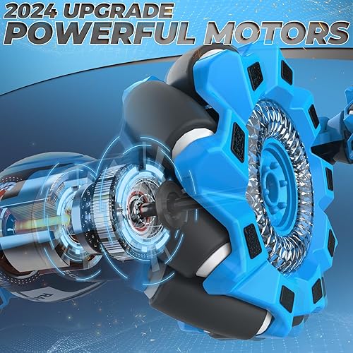 Miniatura 14 de Dysaim Gesture Sensing RC Stunt Car, Gesture RC 2.4GHz Sensor de control remoto Twist Car para niños de 6 a 12 años Naranja Cian